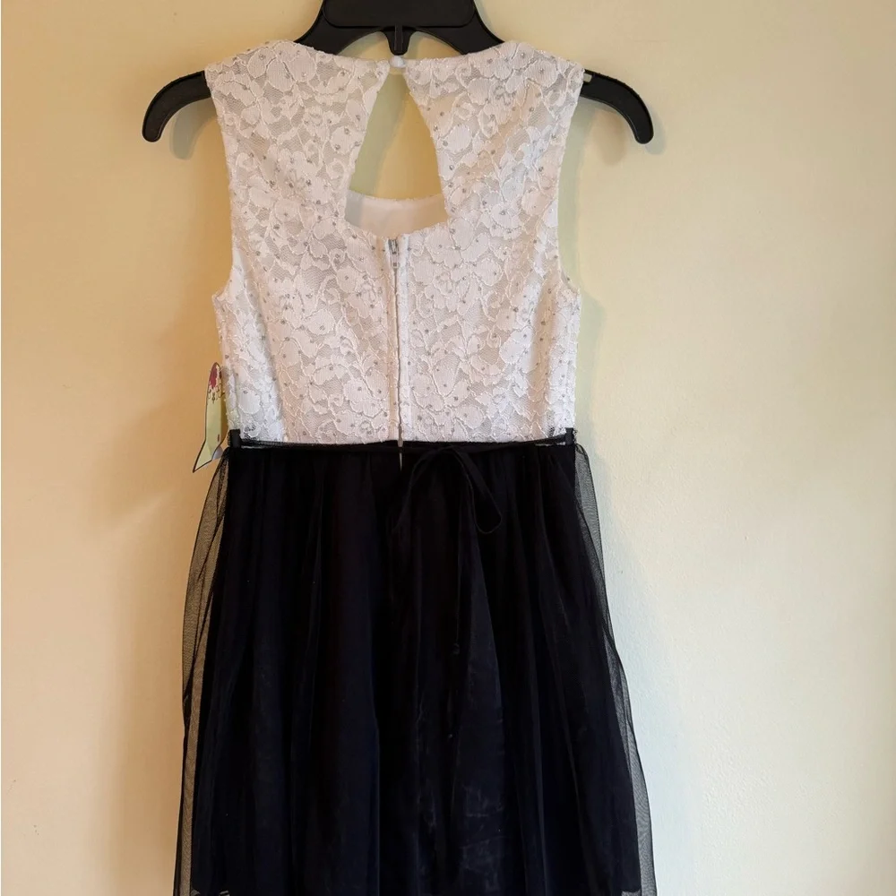 Speechless White Lace and Black Tulle Kids Dress *NEW WITH TAGS*